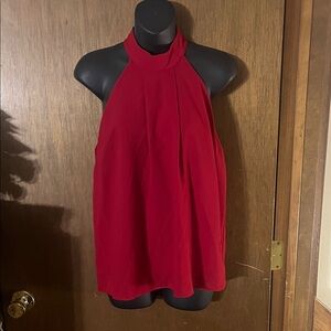 Alya Red Halter Blouse Zip-Back Women’s Size M – Made in USA